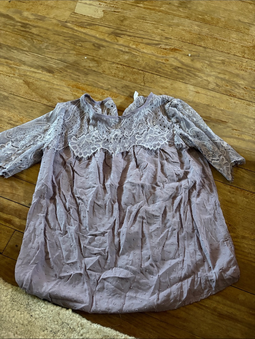 Xhilaration Lavender Lace Yoke Blouse